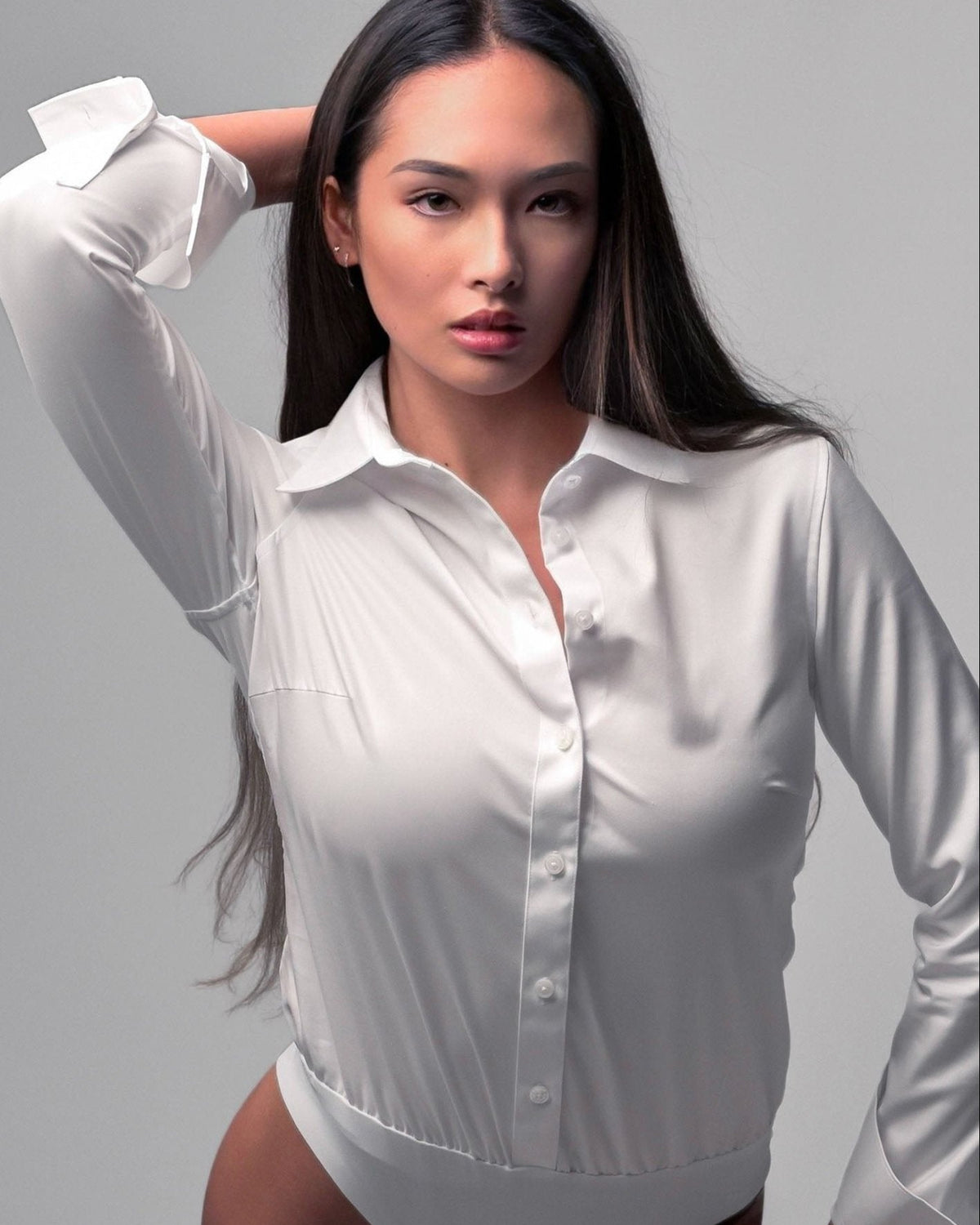 White Button Down Bodysuit