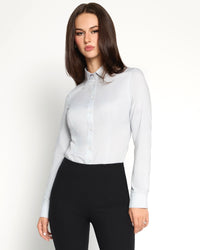 Non-Iron Pinpoint Oxford In Grey Button Up - Tailored Fit