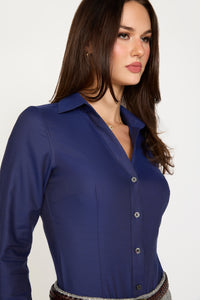 Non-Iron Twill In Black Button Up - Relaxed Fit