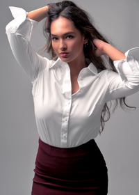 Non-Iron Twill In Black Button Up - Relaxed Fit