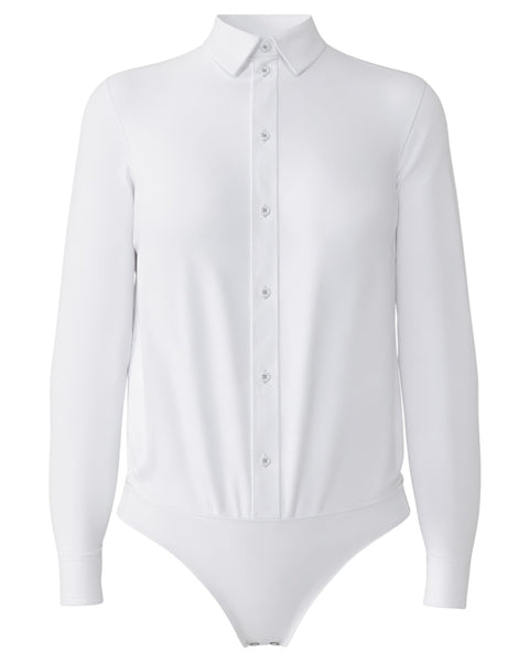 White Twill Classic Fit - Women's Button Up Bodysuit – JD.JUNE